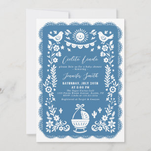 Cobalt Blue Cielito Lindo Baby Shower Invitation