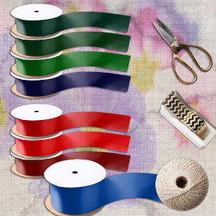 Cobalt Blue Colour solid minimalist Elegant Satin Ribbon