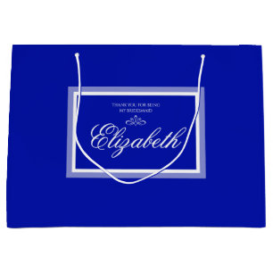 Cobalt blue customisable bridesmaid large gift bag