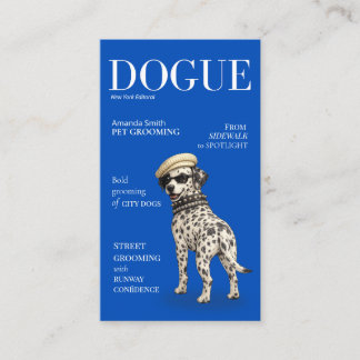 Cobalt Blue Dalmatian Dogue Magazine Business Card