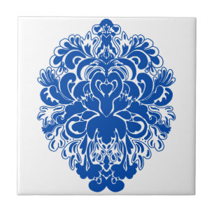 Cobalt Blue Damask Tile