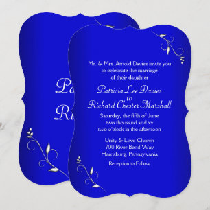 Cobalt Blue Evening Wedding Invitation