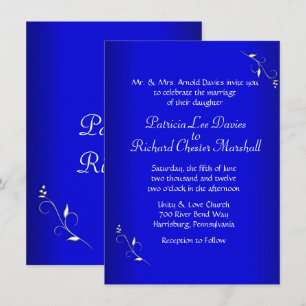 Cobalt Blue Evening Wedding Invitation