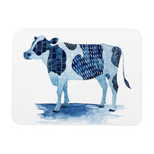 Cobalt Blue Farm Animals - Cow Magnet
