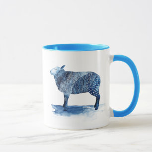 Cobalt Blue Farm Animals - Sheep Mug