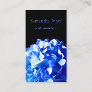 Cobalt blue floral elegant blue hydrangeas business card