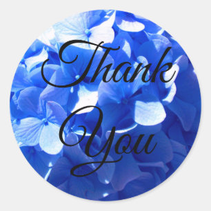 Cobalt blue floral elegant blue hydrangeas  classic round sticker