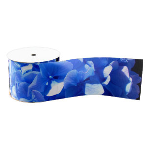 Cobalt blue floral elegant blue hydrangeas grosgrain ribbon