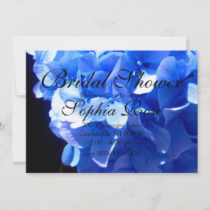 Cobalt blue floral elegant blue hydrangeas  invitation