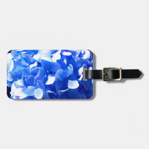 Cobalt blue floral elegant blue hydrangeas luggage tag