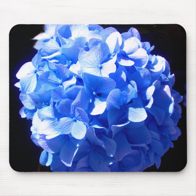 Cobalt blue floral elegant blue hydrangeas  mouse mat (Front)