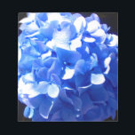 Cobalt blue floral elegant blue hydrangeas  notepad<br><div class="desc">Romantic deep purple cobalt blue hydrangea photo by H Cooper</div>