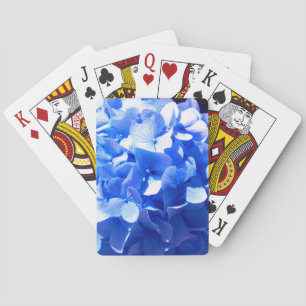 Cobalt blue floral elegant blue hydrangeas  playing cards