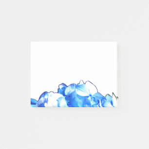 Cobalt blue floral elegant blue hydrangeas  post-it notes
