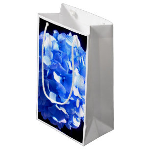 Cobalt blue floral elegant blue hydrangeas  small gift bag
