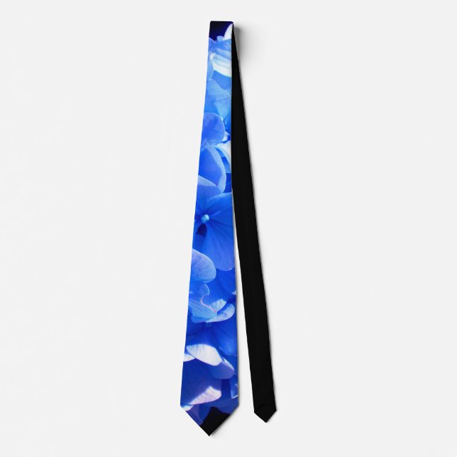 Cobalt blue floral elegant blue hydrangeas  tie (Front)
