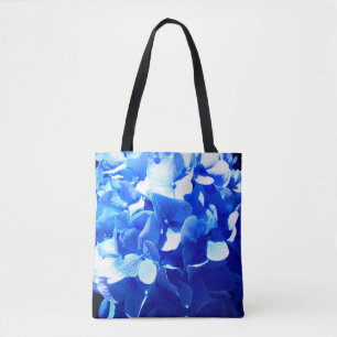 Cobalt blue floral elegant blue hydrangeas tote bag
