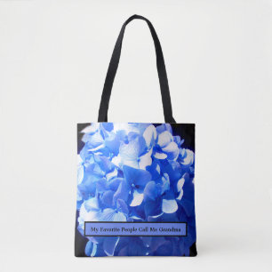 Cobalt blue floral elegant blue hydrangeas  tote bag