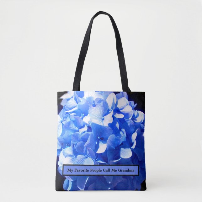 Cobalt blue floral elegant blue hydrangeas  tote bag (Front)