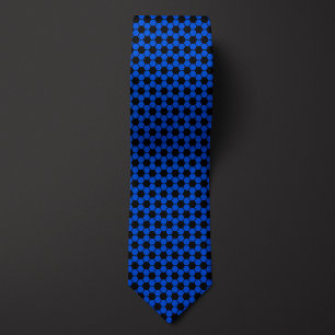Cobalt Blue Futbol Soccer Ball Pattern Tie