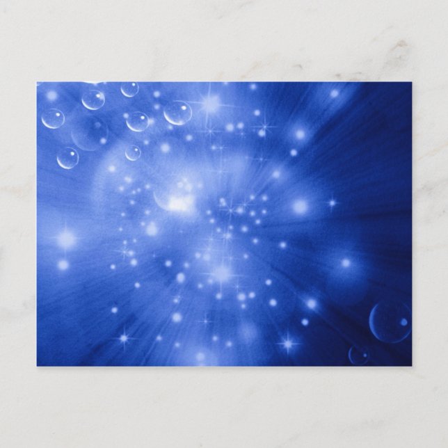 Cobalt Blue Galaxy Burst Postcard (Front)