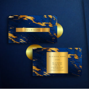 Cobalt Blue Gold Marble Vip Business Card