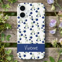 Cobalt Blue Green Watercolor Wildflower Name