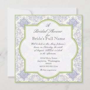 Cobalt Blue Iris Quatrefoil - Bridal Shower Invite
