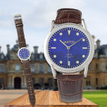 Cobalt Blue Lapis Dial Custom Name Watch<br><div class="desc">The gemstone on this watch dial is digitally reproduced and not a real gemstone. Add your name to this watch,  click "Personalise this template". Need help? Message me leonbience@rogers.com</div>