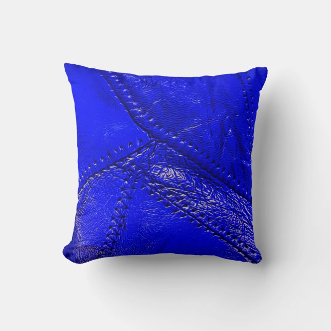 Cobalt blue, "leather" look throw pillow (Front)