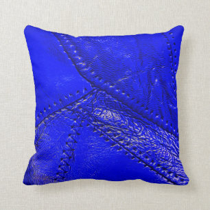 Cobalt blue, "leather" look throw pillow