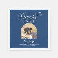Cobalt Blue Minimalist Pet Photo Wedding