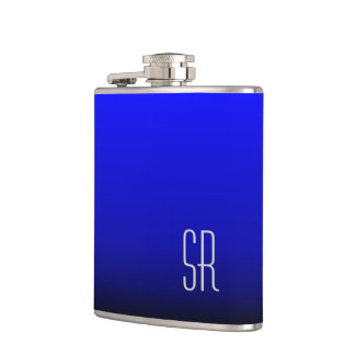 Cobalt Blue Monogram Hip Flask