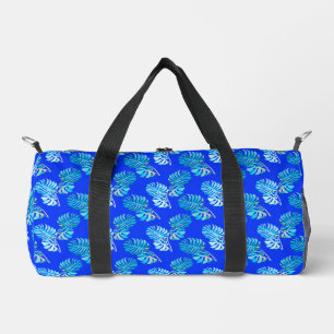 Cobalt Blue Monstera Breeze Duffle Bag