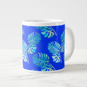 Cobalt Blue Monstera Breeze Large Coffee Mug