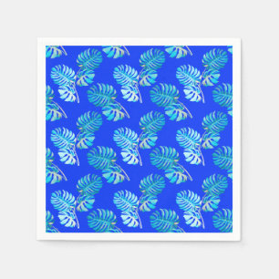 Cobalt Blue Monstera Breeze Napkin
