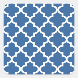 Cobalt Blue Moroccan Tile Trellis Square Sticker