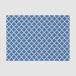 Cobalt Blue Moroccan Tile Trellis Tissue Paper