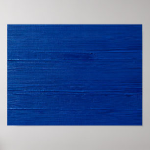 Cobalt Blue Painted Brush Texture Poster