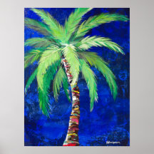 Cobalt Blue Palm Tree poster