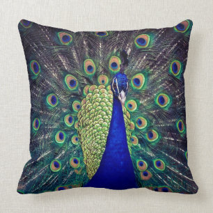 Cobalt Blue Peacock Cushion