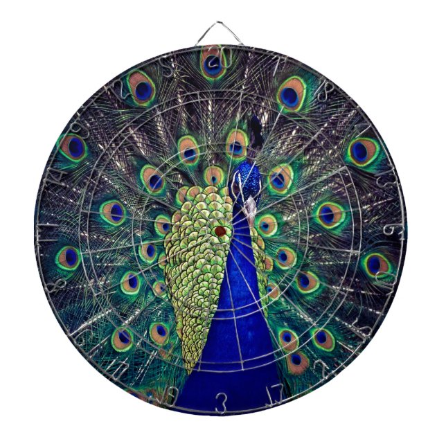 Cobalt Blue Peacock Dartboard (Front)