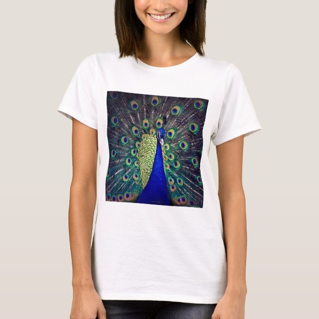 Cobalt Blue Peacock T-Shirt (Front)