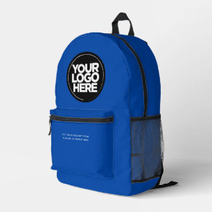 Cobalt Blue Personalised Corporate Logo and Text Printed Backpack