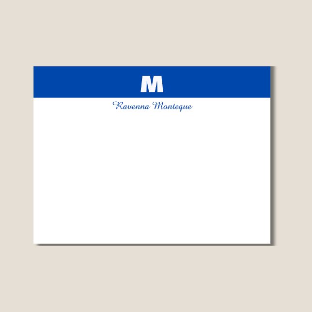 Cobalt Blue Personalized Name Letter Monogram  Card (Creator Uploaded)