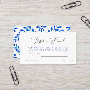 Cobalt Blue Salon Refer a Friend Discount Business Card