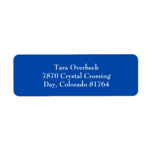 Cobalt Blue Simple Plain Return Address Labels