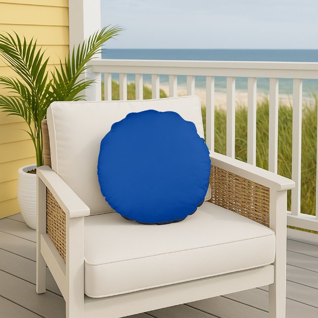 Cobalt Blue  solid colour round pillow (Creator Uploaded)