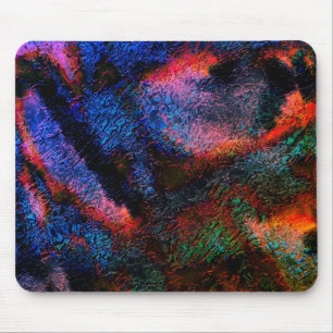 Cobalt blue splash with colourful red-hot texture  mouse mat