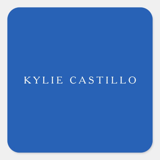 Cobalt Blue Unique Classical Professional Square Sticker (Front)